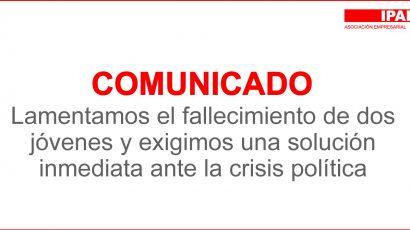 COMUNICADO – Lamentamos el fallecimiento de dos jóvenes y exigimos una solución inmediata ante la crisis política