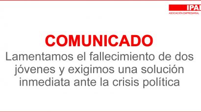 COMUNICADO – Lamentamos el fallecimiento de dos jóvenes y exigimos una solución inmediata ante la crisis política