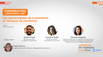 NOTA DE PRENSA – #CADEdigital: Este jueves se realizará el conversatorio “Oportunidades del e-commerce en tiempos de pandemia”
